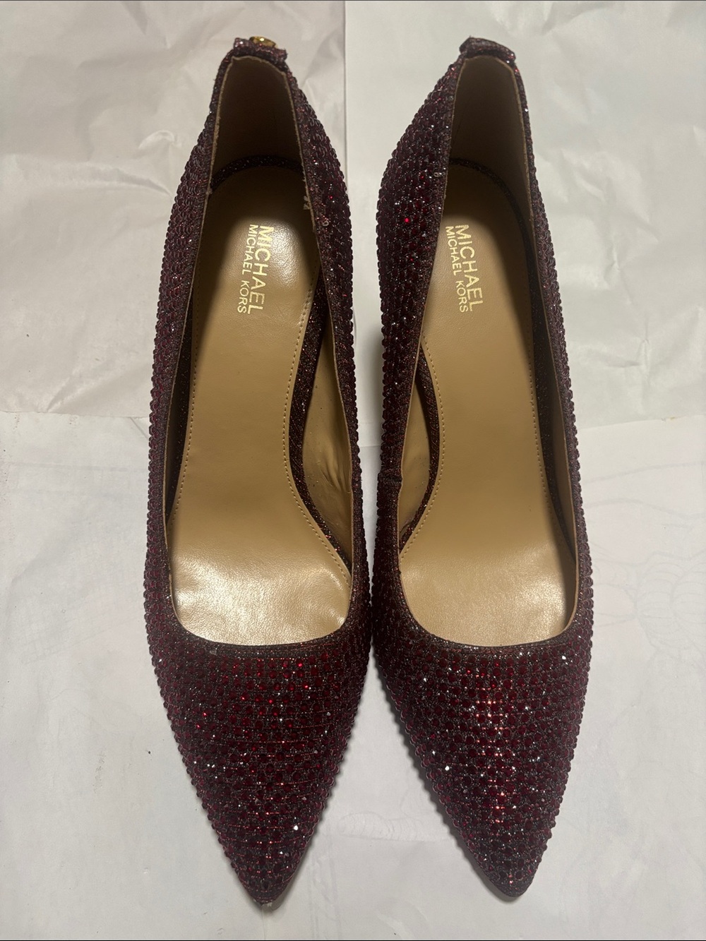 Michael Kors Garnet Crystal Pointed-Toe Pumps